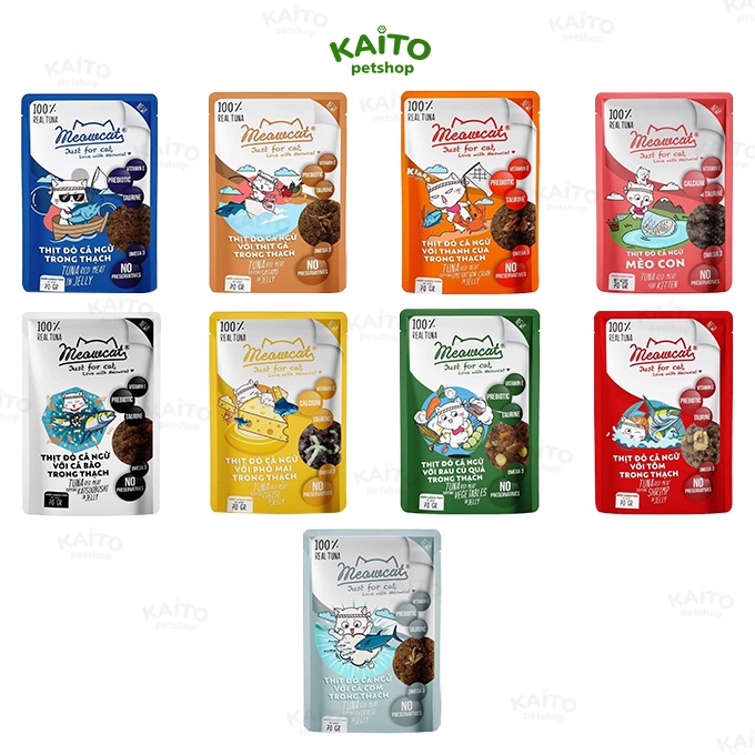 Pate gói cho mèo Meowcat Meow cat 9 vị thơm ngon bổ dưỡng giá rẻ