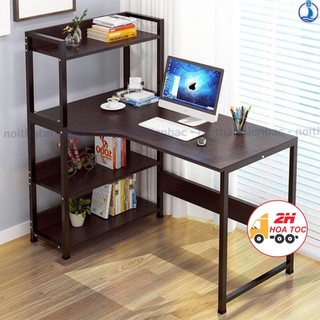 Bàn học có kệ sách bằng gỗ thương hiệu ANA , kiểu dáng đặc biệt kèm các đường cong tinh xảo dễ dàng lắp đặt - BLV04