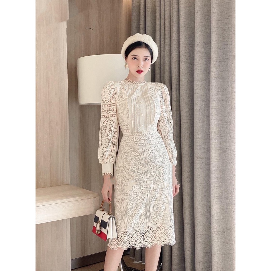 Đầm Thiết Kế Jenna Dress Chất Liệu Vải Ren Cao Cấp - Váy Ren Kem Thiết Kế Thanh Lịch Trẻ Trung