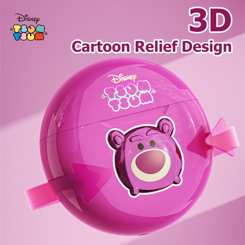 Tai Nghe Không Dây Bluetooth 5.3 TWS Hình Gấu Dâu Tây Disney Đáng Yêu Chất Lượng Âm Thanh HiFi