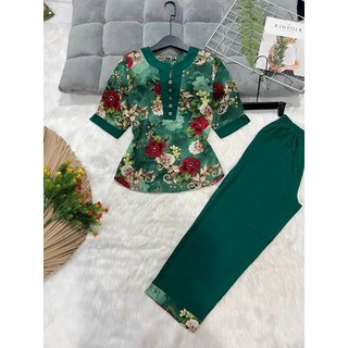 Bộ mặc nhà Trung Niên lụa mango cao cấp