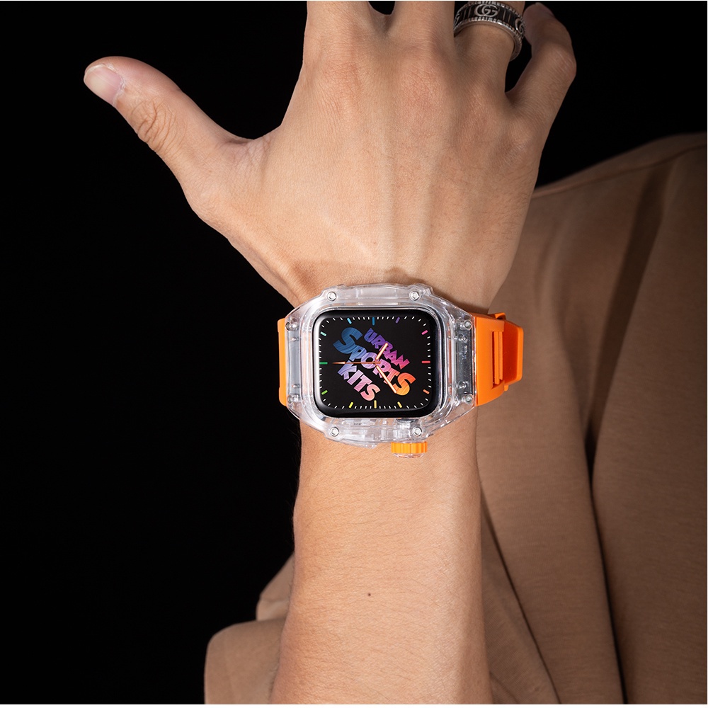 Dây Đeo Đồng Hồ Bằng Silicone Trong Suốt Cho iWatch Series 8 7 6 5 4 SE 45mm 44mm