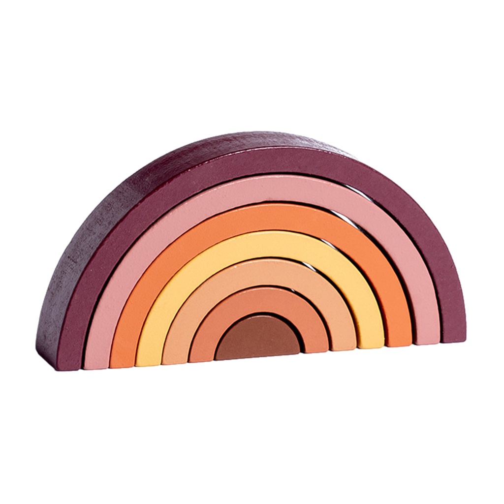 LAHOMIA Đồ Chơi Xếp Chồng Lên Nhau Bằng Gỗ Màu Cầu Vồng Phát Triển Trí Tuệ Cho Bé Trai