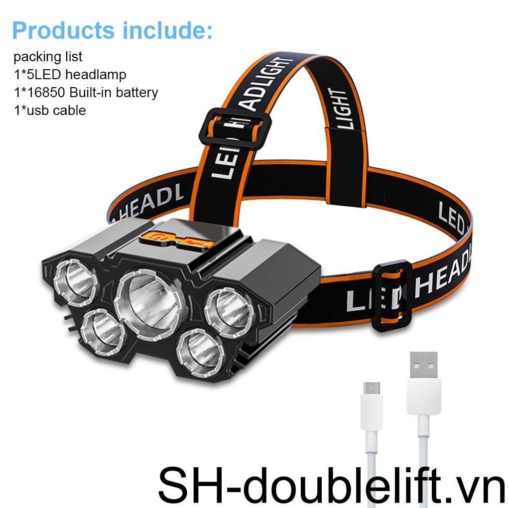 Đèn LED ABS Đeo Đầu Độ Sáng Mạnh Có Thể Điều Chỉnh Và Sạc Lại Dùng Khi Đi Cắm Trại / Leo Núi