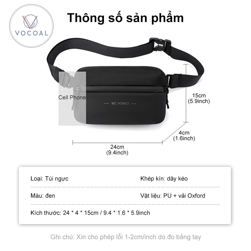 Vocoal Túi đeo ngực cho nam Túi đeo chéo Túi đeo chéo chống thấm nước Túi đeo vai đường phố Túi Messenger Túi du lịch di động Túi đi làm hoặc đi học | BigBuy360 - bigbuy360.vn