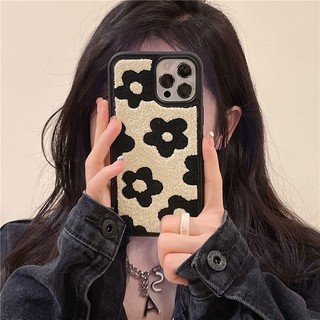Ốp Điện Thoại Mềm Họa Tiết Hoa Trắng Đen Cho iPhone 13 14 12 11 Pro Max Xs Xr Xs Max