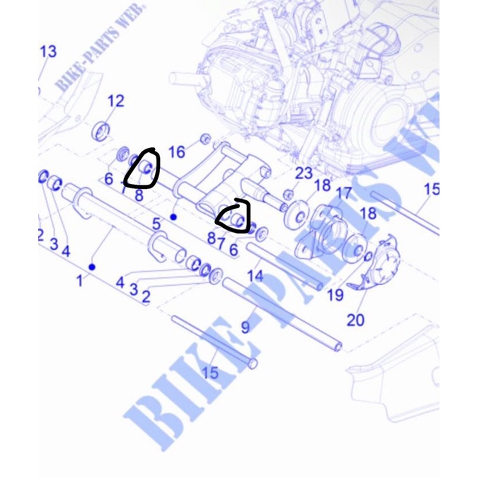 Bạc đạn rế cốt treo máy nhỏ cho Vespa Sprint/Primavera zin chính hãng