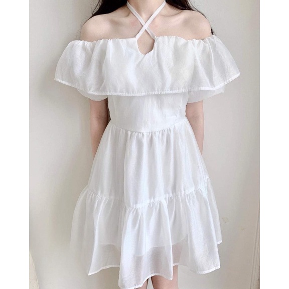 ĐẦM - VÁY nữ dây chéo Babydoll chất voan hàng hai lớp, đầm Tiểu Thư dáng Maxi Hàn Quốc