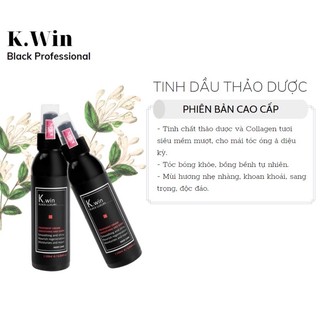 Tinh dầu thảo dược dưỡng tóc khô xơ hư tổn , dưỡng tóc uốn nhuộm, mềm mượt vào nếp Kwin Black Luxury 120ml