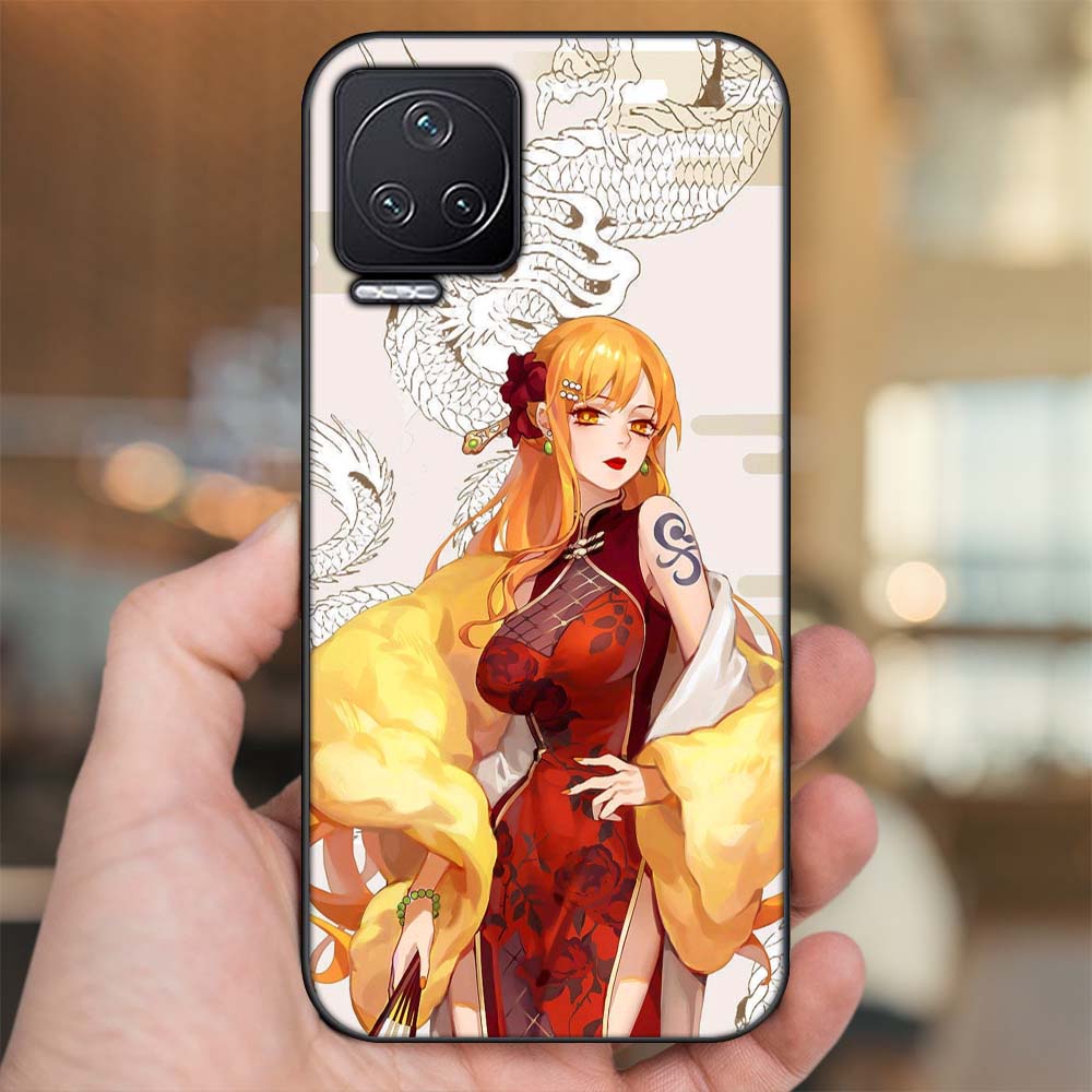 Ốp lưng Xiaomi Redmi K50 viền đen in hình Nami One Piece Đảo Hải Tặc