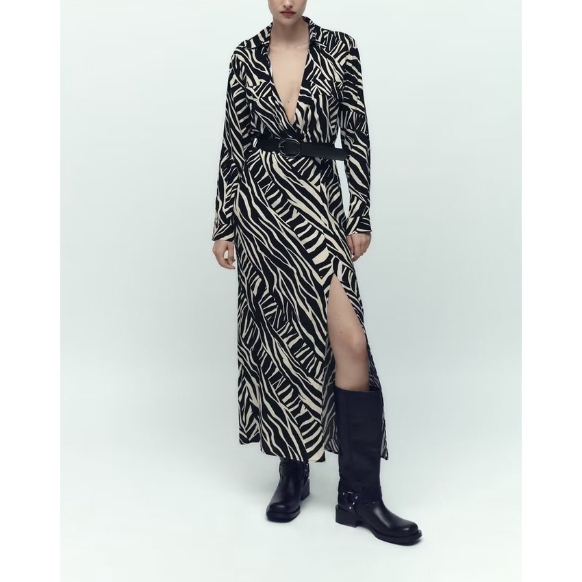 Zara Đầm In Hình Động Vật Thời Trang Mùa Thu Dành Cho Nữ 2298051