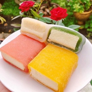 Bánh bông lan cuộn mochi - bánh phu thê