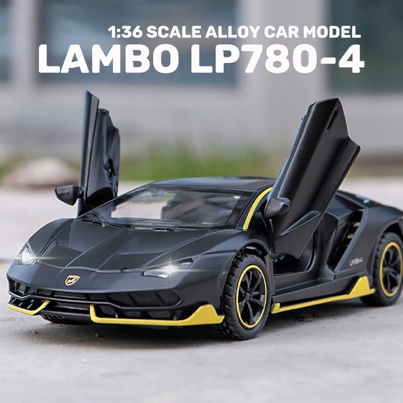 Mô Hình Xe Hơi Lamborghini LP780-4 Tỉ Lệ 1: 36 Bằng Hợp Kim Có Đèn Và Nhạc Dễ Thương Cho Bé Trai