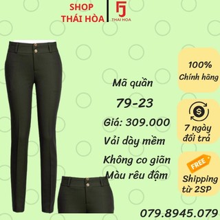 Thái Hoà Chính Hãng Quần tây màu xanh rêu form chuẩn 79-23