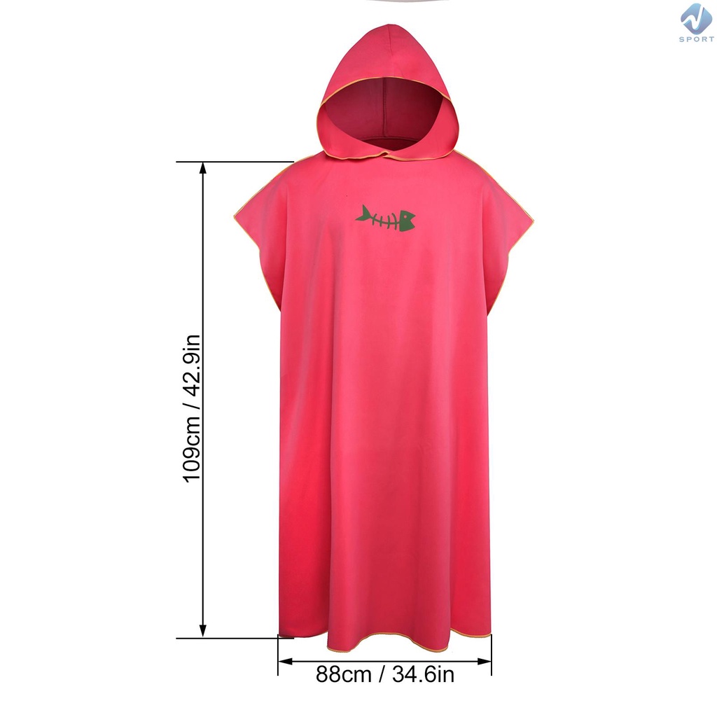 Khăn Tắm Đi Biển / Lướt Sóng Có Mũ Trùm Đầu Bằng Sợi Micro Cho Người Lớn
