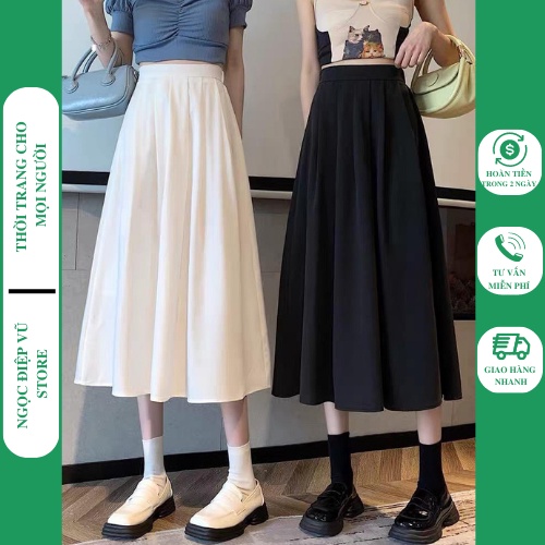Chân Váy Xếp Ly Dáng Dài Hai Lớp Lên From Xinh ( M913)