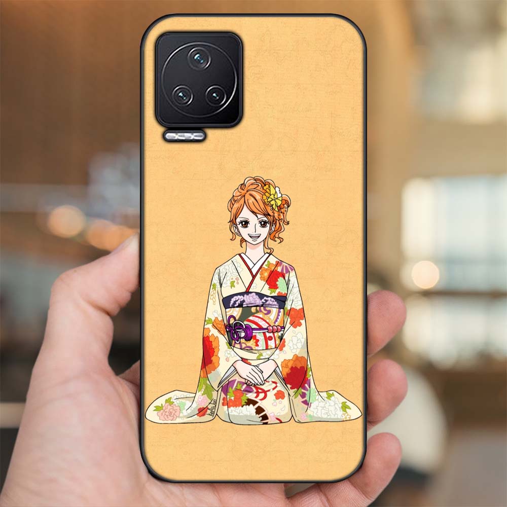 Ốp lưng Xiaomi Redmi K50 viền đen in hình Nami One Piece Đảo Hải Tặc