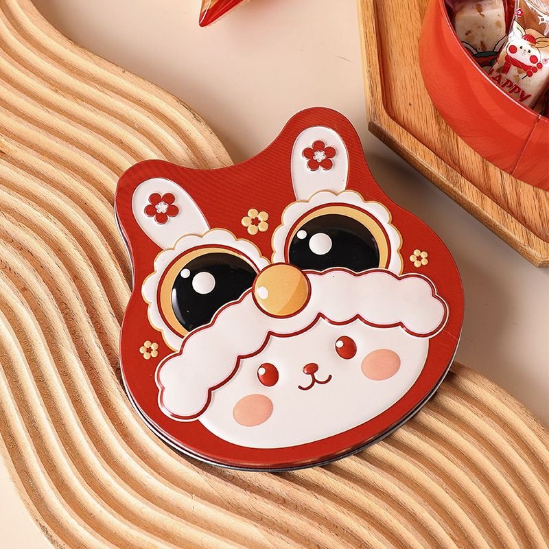 New Year Cookie Box Iron Box Cookies Snowflake Crisp Candy Nougat Gift Box Empty Rabbit Year Small G