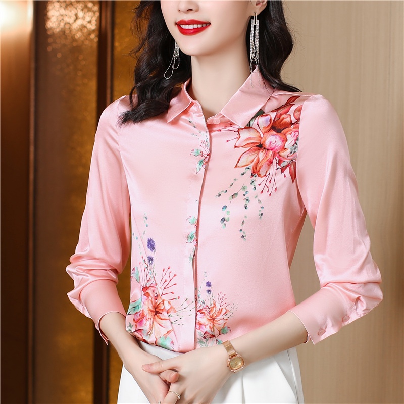Áo Sơ Mi Lụa Satin Cao Cấp Tay Dài Thời Trang Mùa Xuân 2023 Cho Nữ