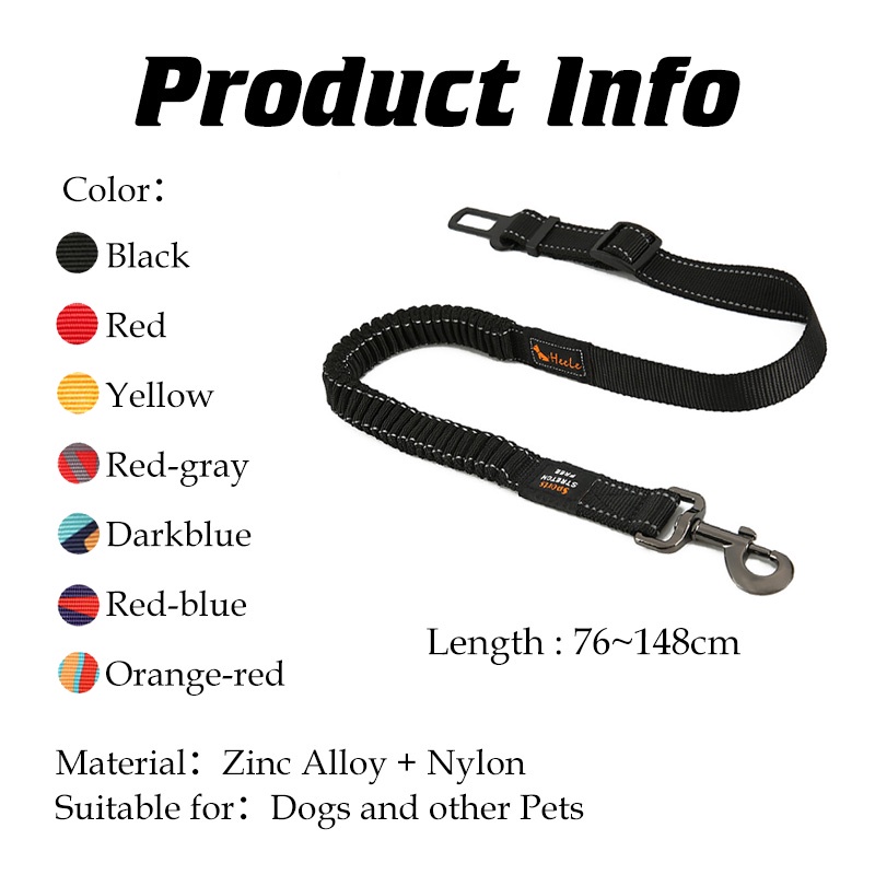 HamshMoc Dây Thắt Lưng An Toàn Cho Thú Cưng Trên Xe Hơi Bằng Nylon Co Giãn Kèm Móc