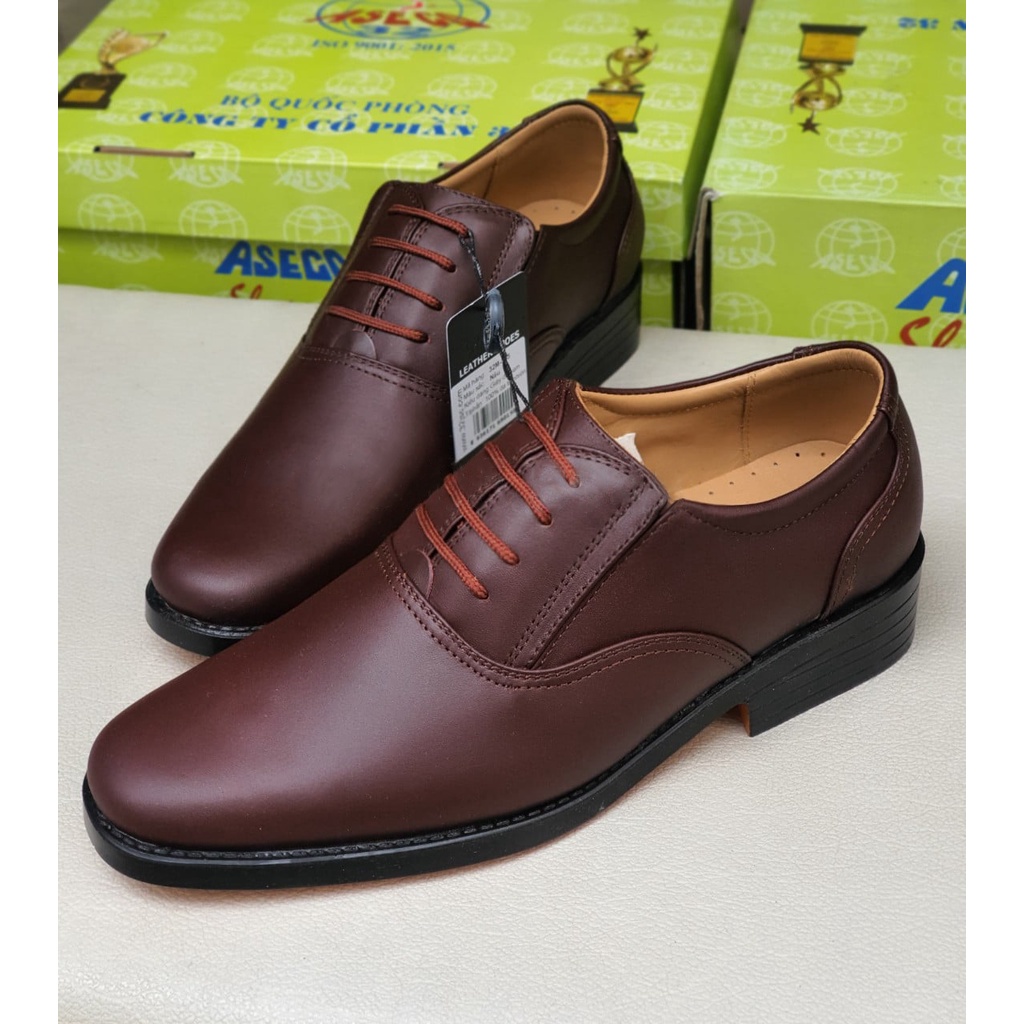 GIÀY DA NAM CÔNG SỞ ASECO 32 535 NÂU