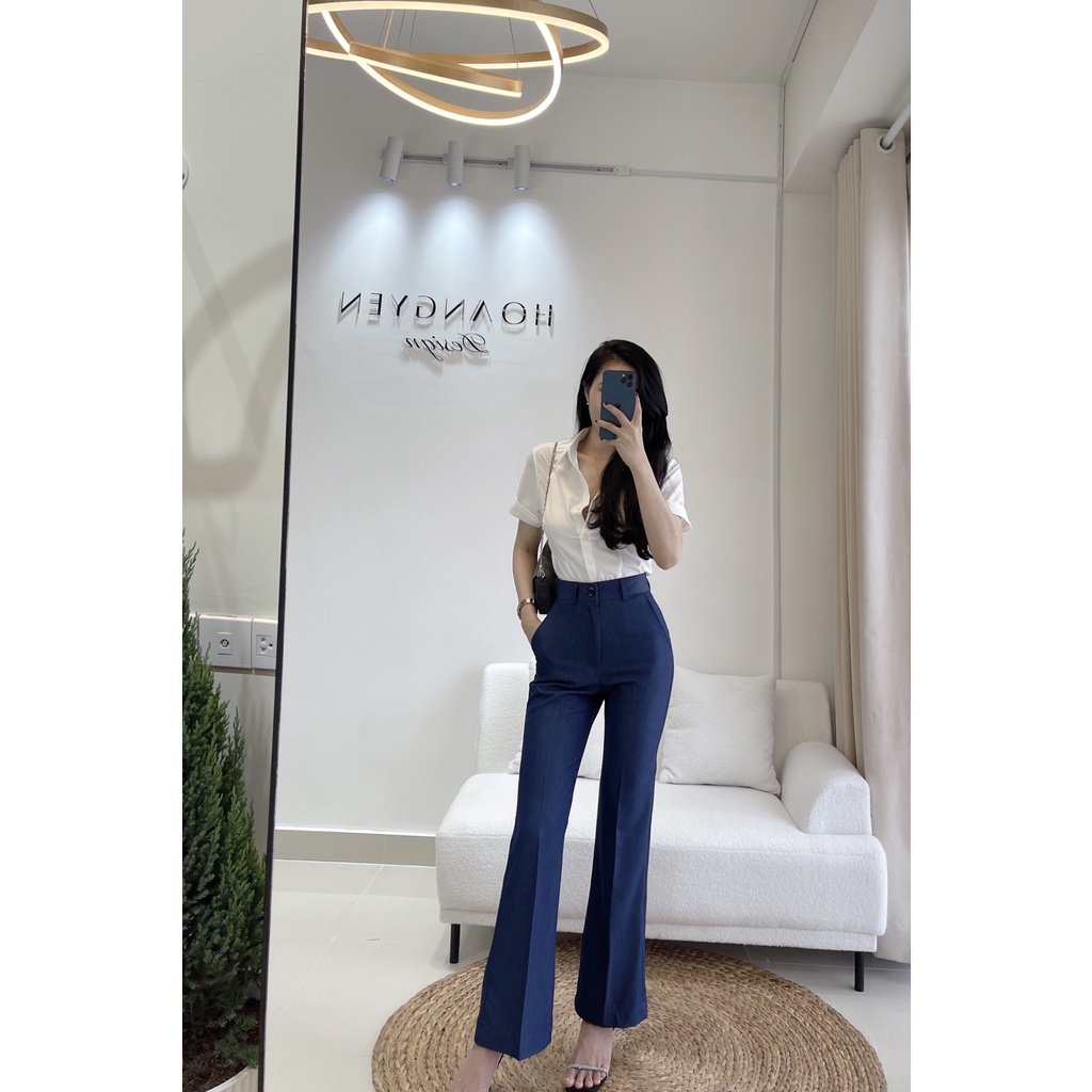 Quần tây âu ống suông loe jeans lụa