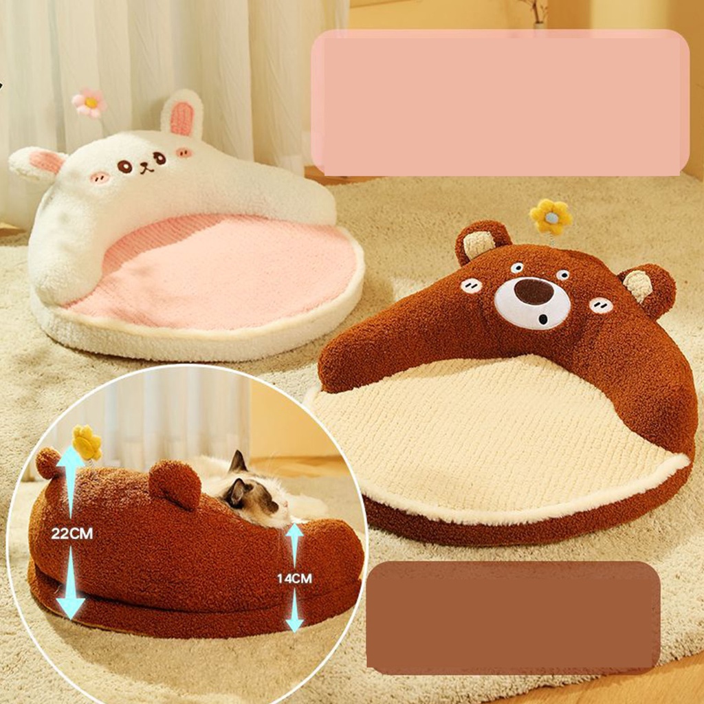 Có thể bán buôn Mèo Ngủ Thảm Mềm Ấm Chống Trơn Trượt Có Thể Giặt Thú Cưng Dễ Thương Giường Miếng Lót Kèm Gối Cho Thỏ Con Chó Virgina056 Hàng giao ngay