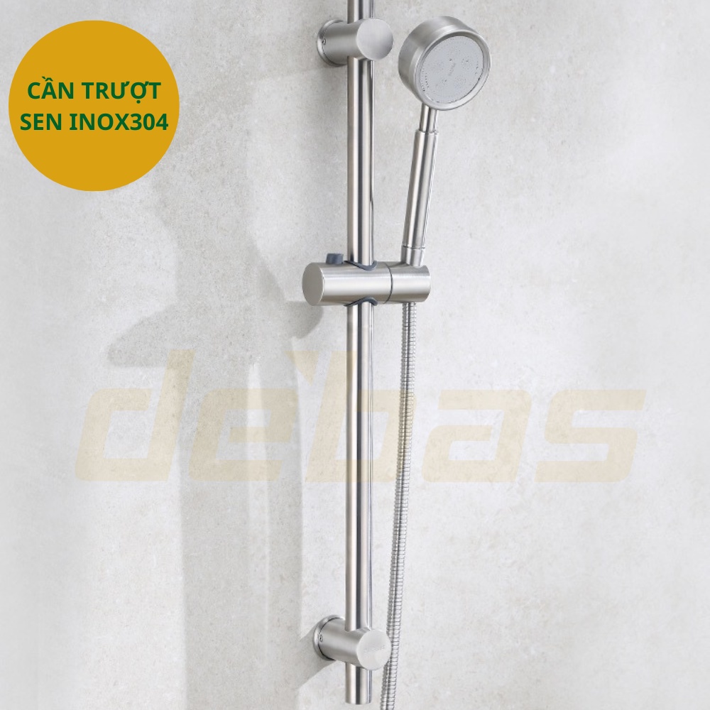 Thanh trượt tay sen điều chỉnh vòi hoa sen tắm inox 304 lên xuống cao cấp cần trượt tay sen tròn sen vuông Debas