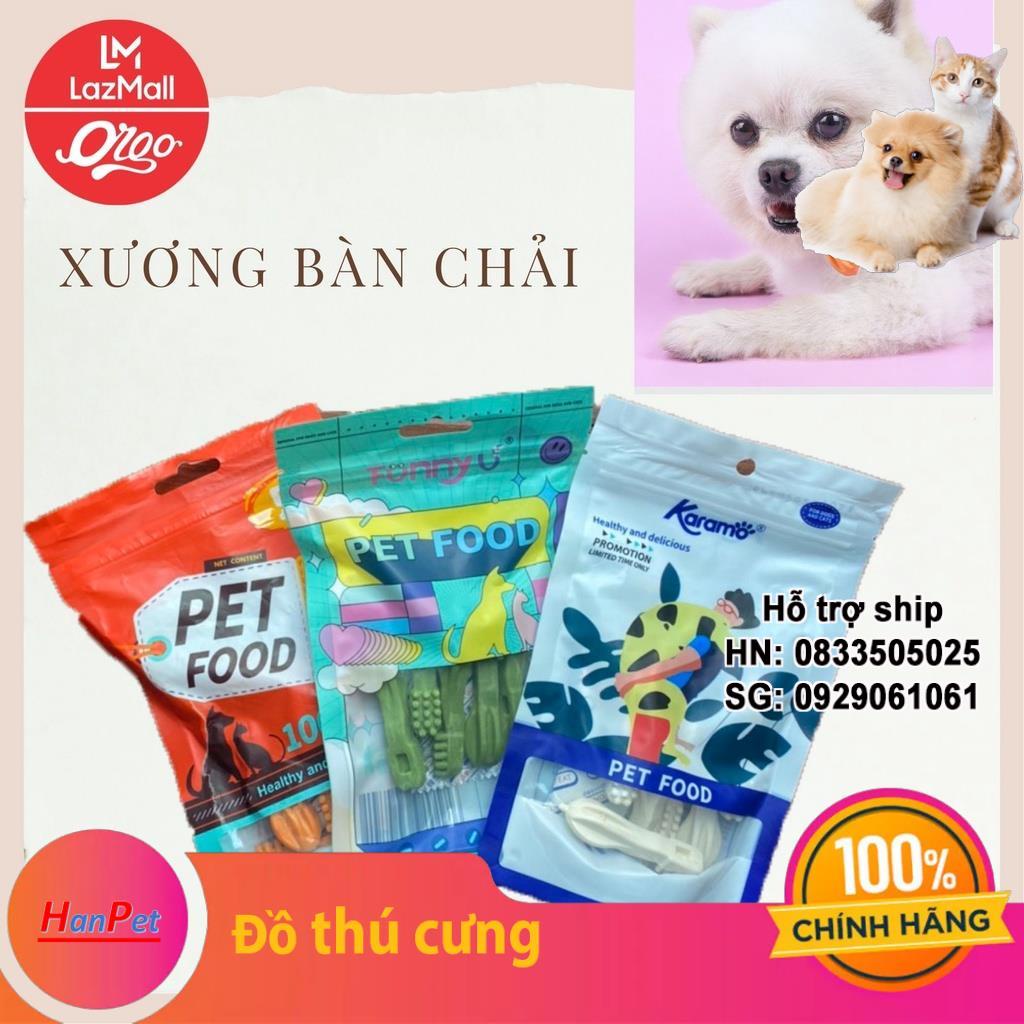 Xương Orgo THẾ HỆ MỚI - Xương chó nhai hình bàn chải dạng bánh thưởng cho chó thơm miệng sạch răng HANPET
