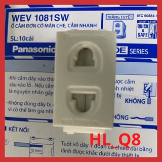Ổ cắm đơn cắm nhanh có màn che dòng Wide hạt lớn Panasonic WEV1081SW
