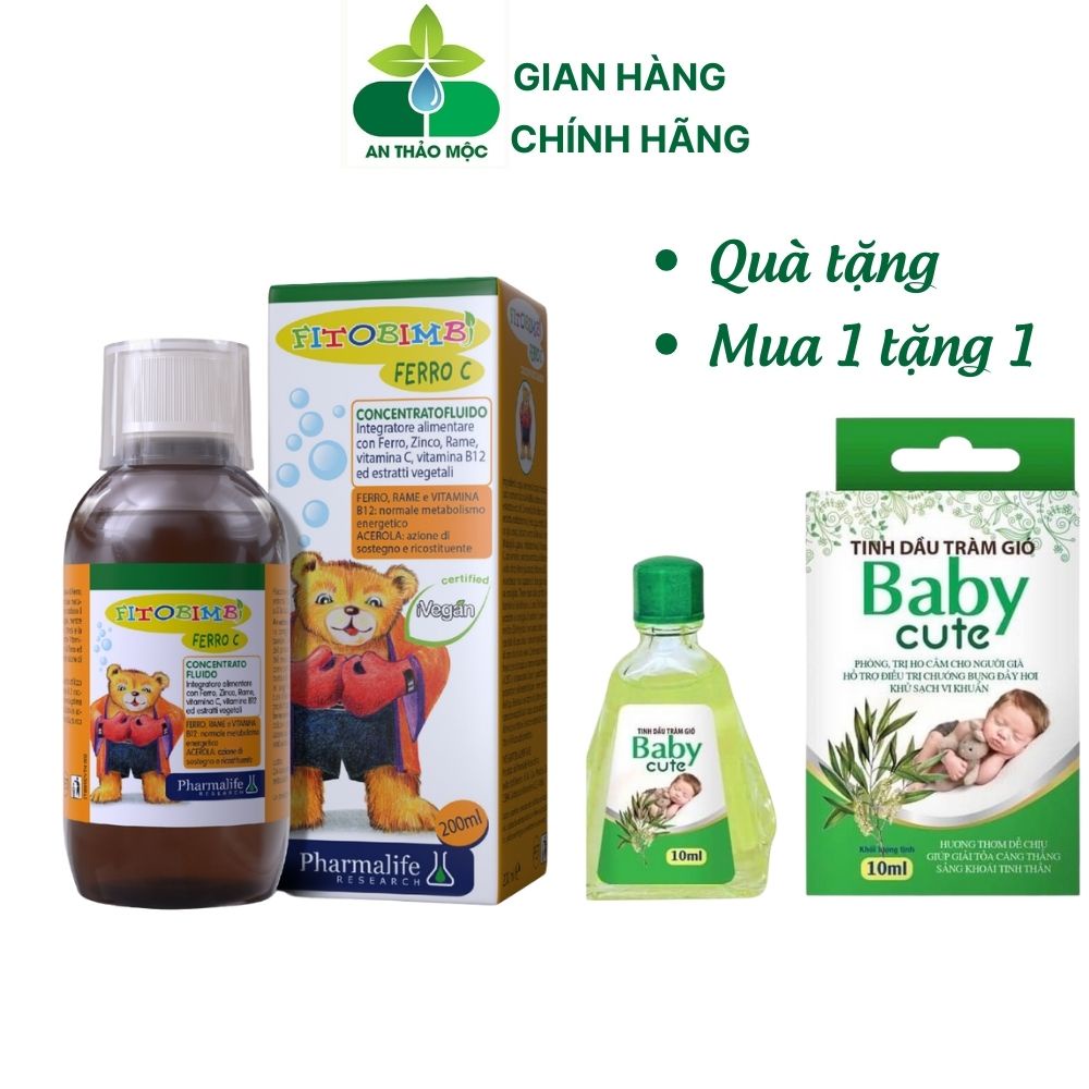 Siro FITOBIMBI Ferro C Bổ Sung Sắt Kẽm Hữu Cơ Giúp Bé Tăng Đề Kháng Ăn Ngon Tiêu Hóa Tốt Hấp Thu Tốt