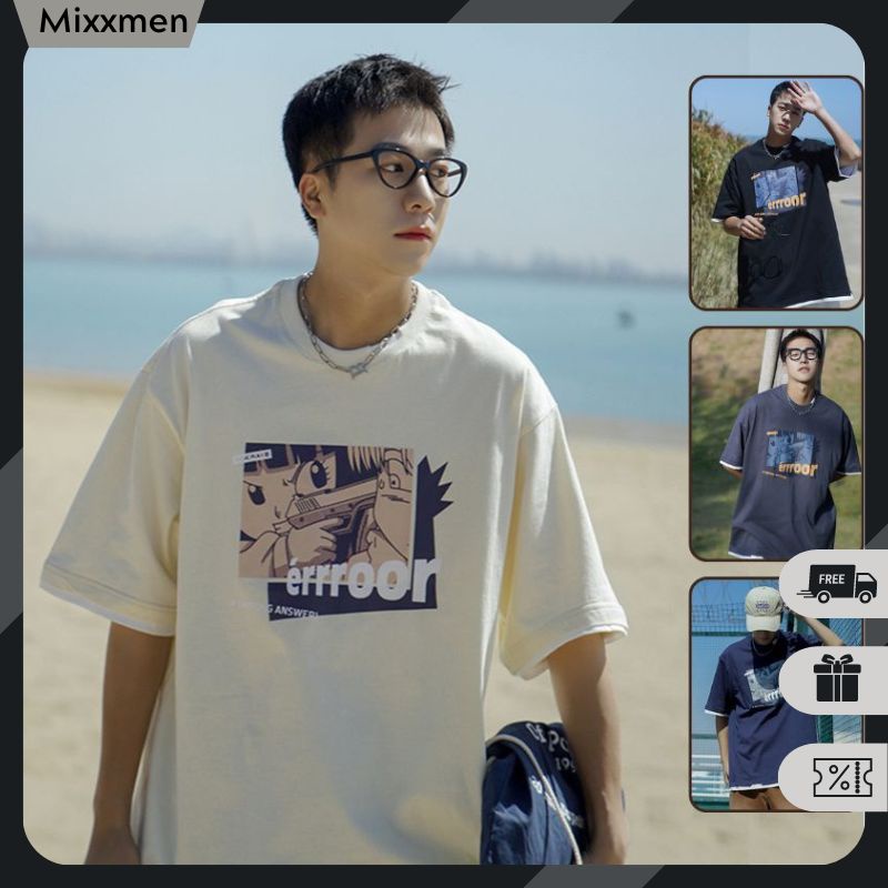 Áo Thun Nam Ngắn Tay Form Rộng In Họa Tiết Thời Trang Mixxmen TOP NAM 257V5