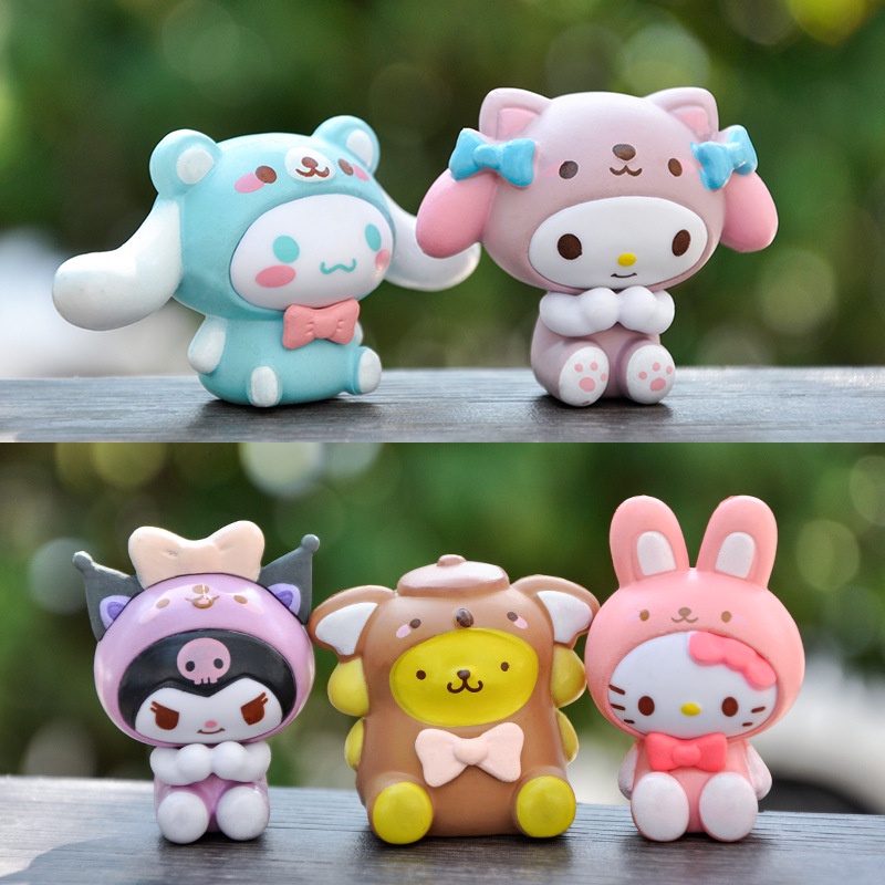 Mới Miếng Dán Trang Trí Bánh Kem Hình Sanrio Melody Kuromi Pacha Dog Tai To Dễ Thương DIY