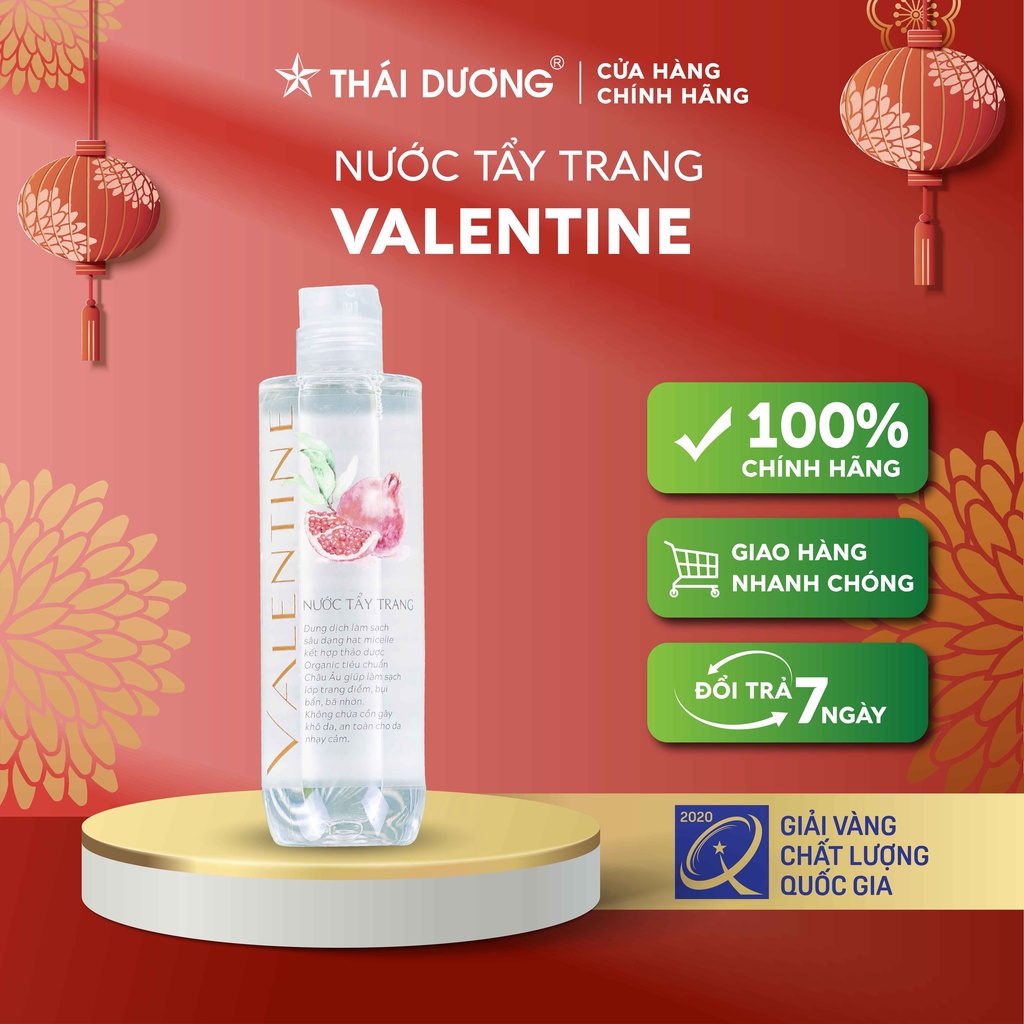 Nước tẩy trang Valentine 250ml loại bỏ bụi bẩn và làm sạch sâu da mặt - Sao Thái Dương