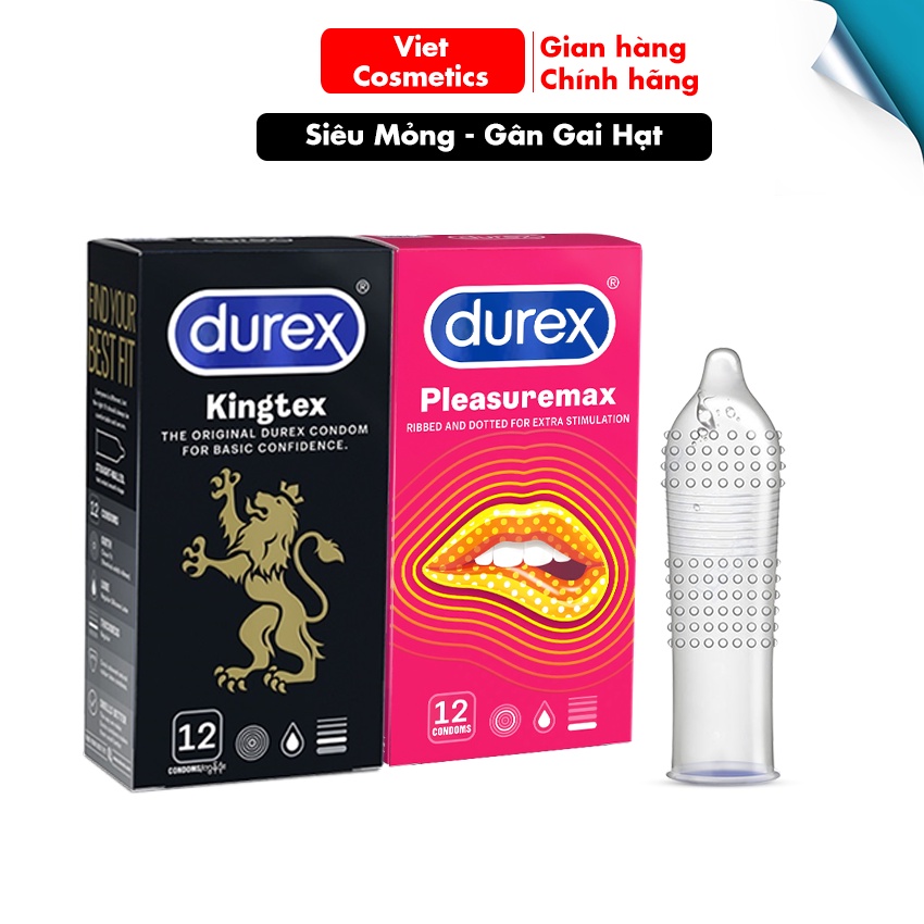 Bao Cao Su Durex Gân Gai - Bcs Kéo Dài Thời Gian Yêu Hộp 12c - Durex Chính Hiệu - Tặng Hộp 3 bcs