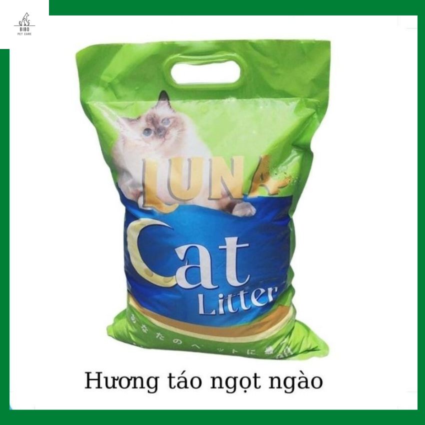 Cát vệ sinh cho mèo Luna Cat Litter 9L mùi chanh táo cà phê lavender tải vón tốt, ít bụi, khử mùi tốt thấm hút nhanh