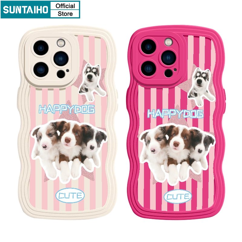 Suntaiho Ốp lưng iphone Ốp Điện Thoại in hình cún thích hợp cho iPhone 14 12 13 11 Pro Max XS X XR XS Max 7 8 Plus