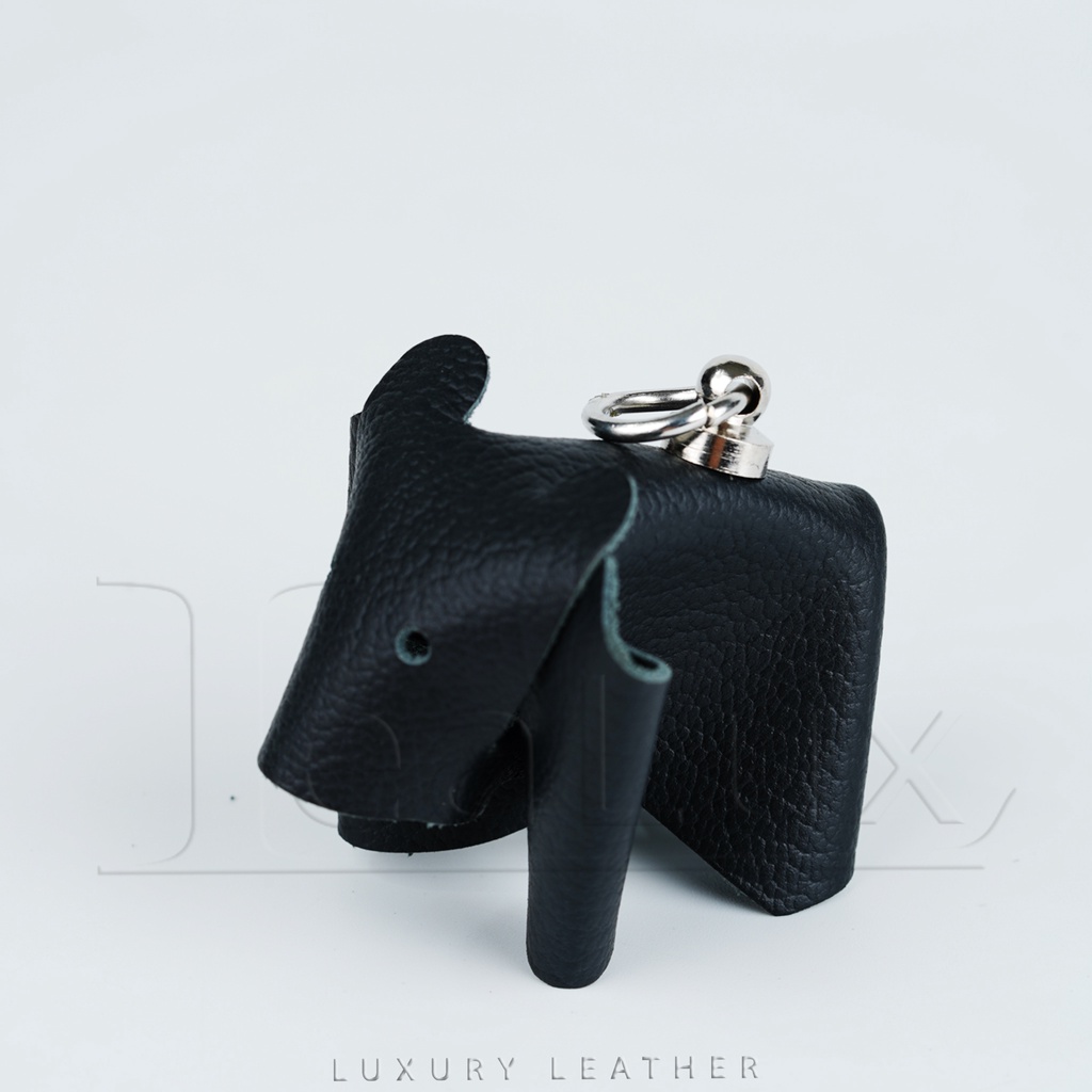 Móc Khóa Trang Trí Da Thật Hình Chó Con LEALUX DOG KEYCHAIN