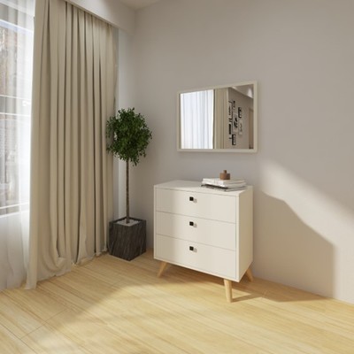 AJUNA, Tủ lưu trữ đồ dùng 3 ngăn kéo hiện đại DRA_239, 65x37x71cm, Scandi Home