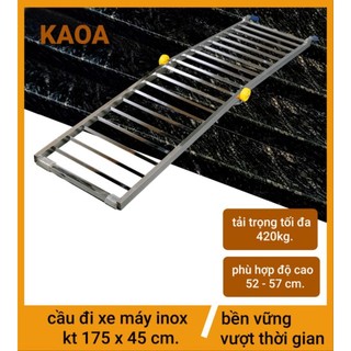 Thang dắt xe máy inox. kt 175 x 45 cm