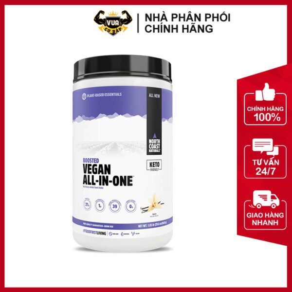 Whey Protein Thực Vật Organic Boosted Vegan All-In-One North Coast Naturals hộp 840g