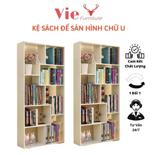 Kệ Sách Gỗ 💗FREESHIP💗 Kệ Sách Để Sàn Nhiều Ngăn Hình Chữ U