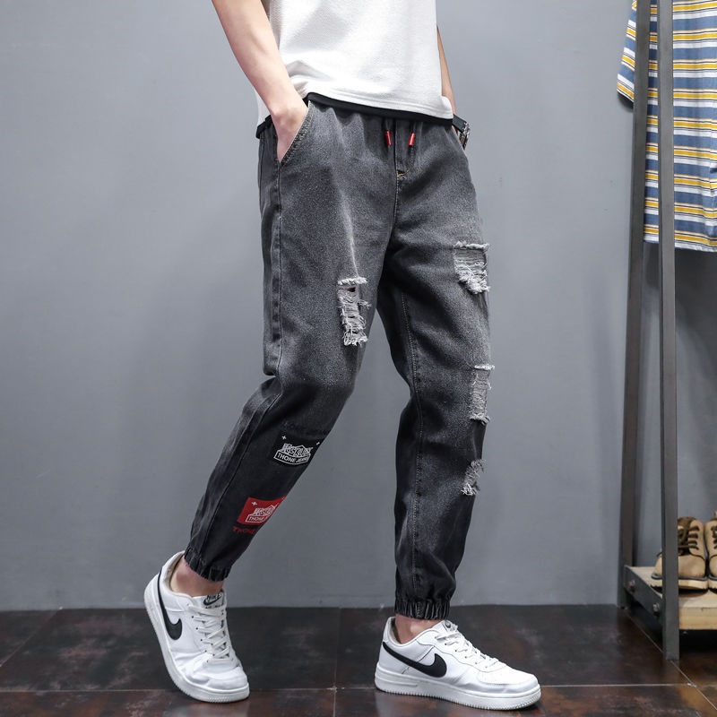 Quần Jean Dài Dáng Suông Rách Cá Tính Thời Trang Phong Cách Hiphop Đường Phố Cho Nam