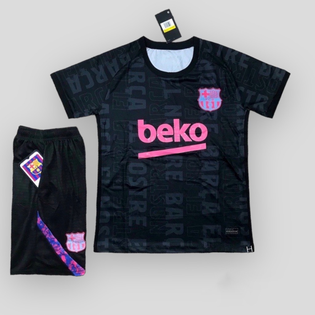 Bộ quần áo đá banh ĐT Barca màu đen mùa 2023_Hàng cao cấp Thailand