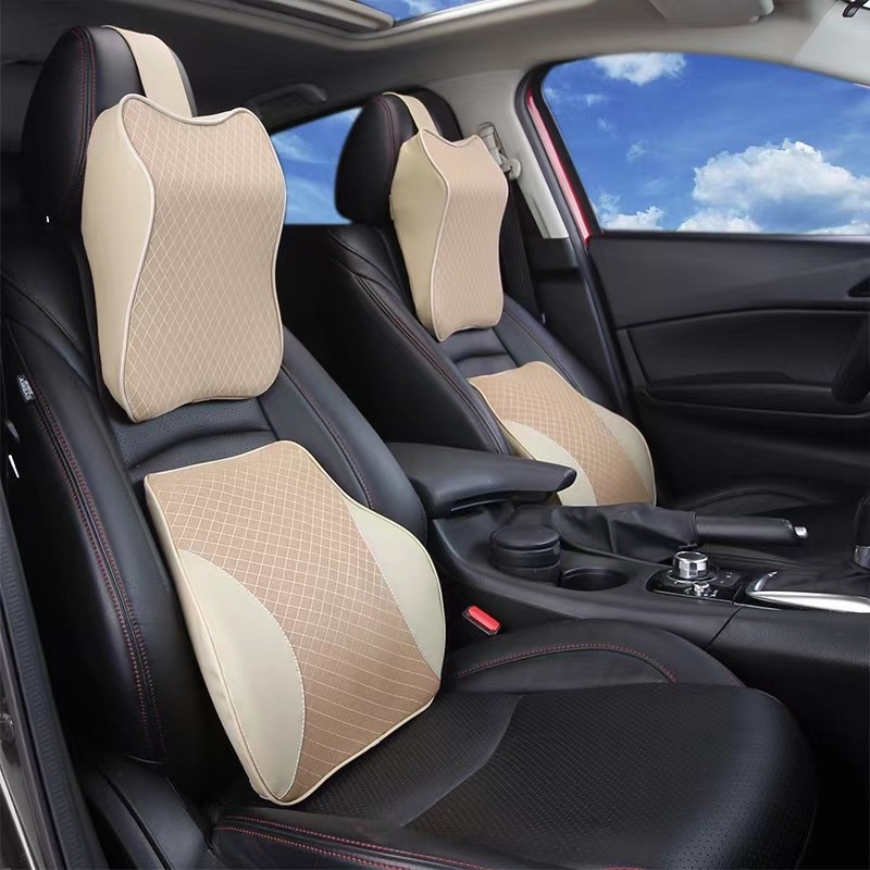 Gối tựa đầu và lưng chất liệu cao su non ngồi ghế ô tô, ghế văn phòng | BigBuy360 - bigbuy360.vn