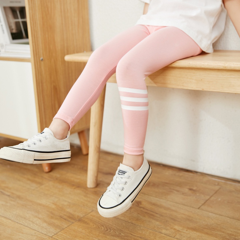 Quần Legging Thể Thao Kẻ Sọc Co Giãn Dành Cho Bé Gái 2-12 Tuổi