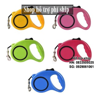 Hỗ trợ Ship-  -Dây dắt chó mèo tự động - Hàng công ty - (hanpet 372) dây dẫn chó tự rút (bản 3m - chó dưới 7kg)