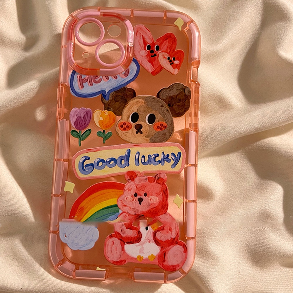Ốp Điện Thoại TPU Mềm Hình Gấu Dạ Quang Chống Dấu Vân Tay Chống Rơi Cho IPhone 14 11 13 12 Pro Max