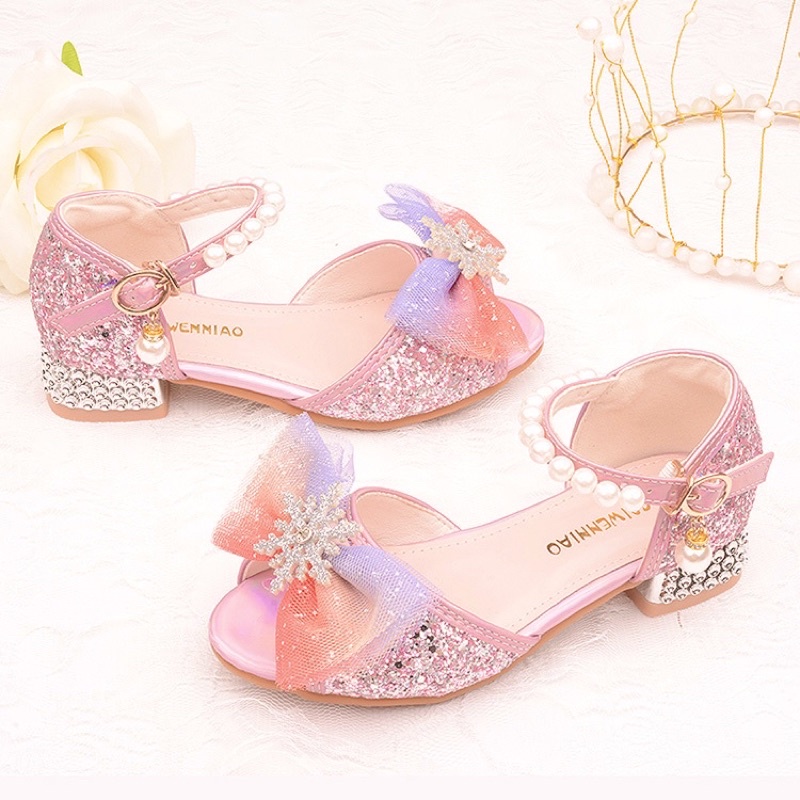 Sandal cao gót cao cấp cho bé gái.