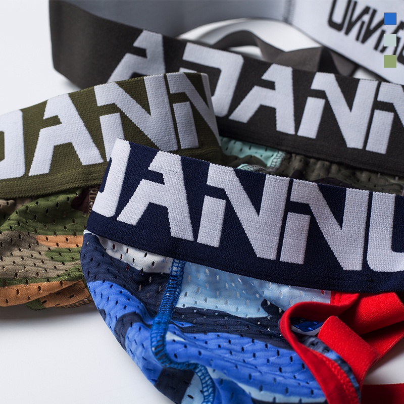 0850 Camo Sexy Quần lót nam Cotton Thấp eo Jockstrap G-String Thongs Thoáng khí Nhanh khô Gay Bikini Quần lót